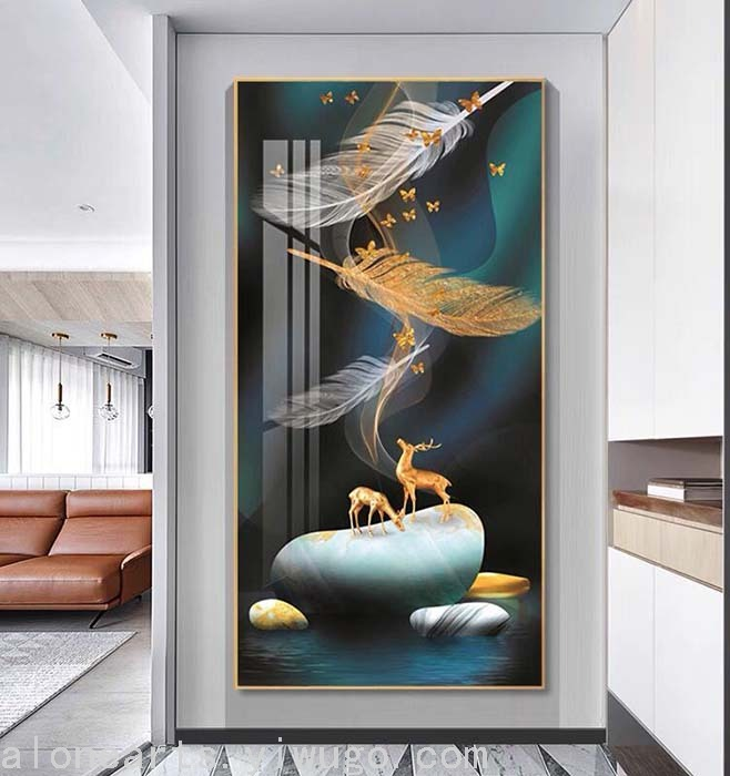 宾馆酒店走道挂画实拍 大幅不常规订制款 油画 — تصویر 3