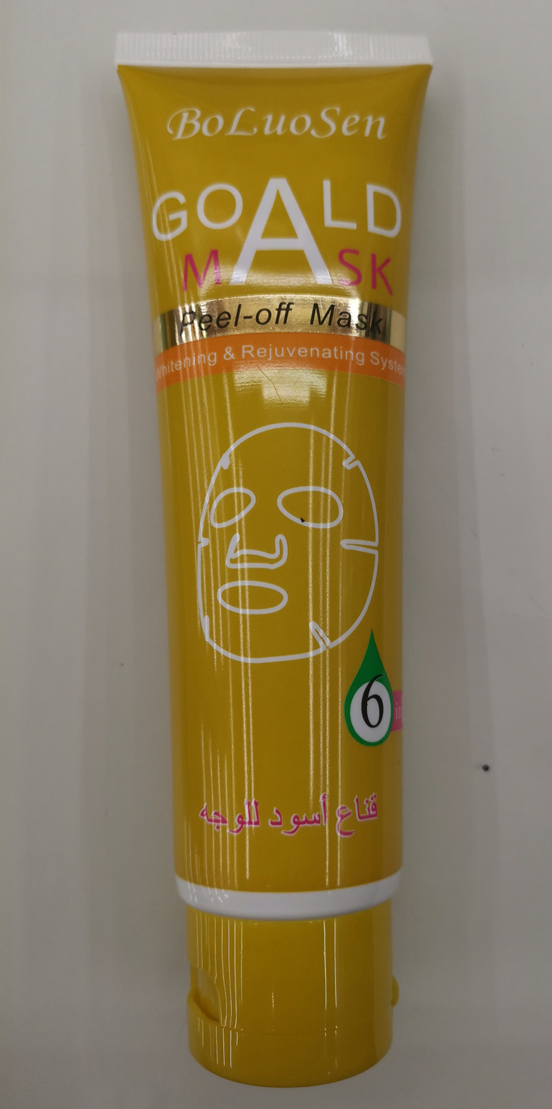 厂家直供英文外贸出口 金色涂抹式 撕拉 去黑头 120ml 黄金面膜 专供出口 — تصویر 3