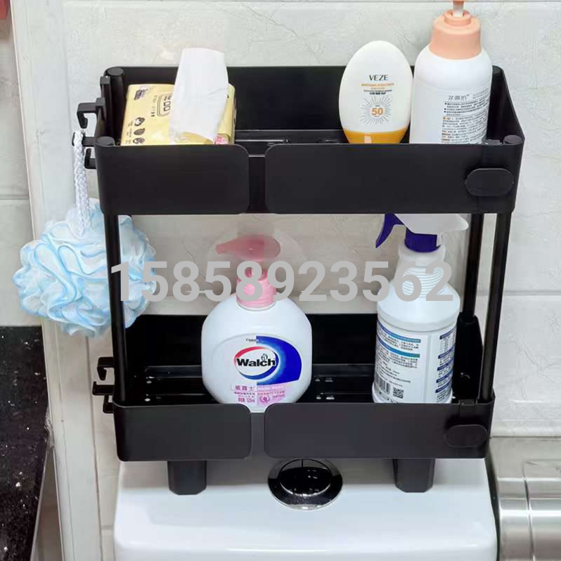 تصویر محصول: 时尚双层马桶架 浴室收纳置物架 家居用品收纳架 组合收纳架
