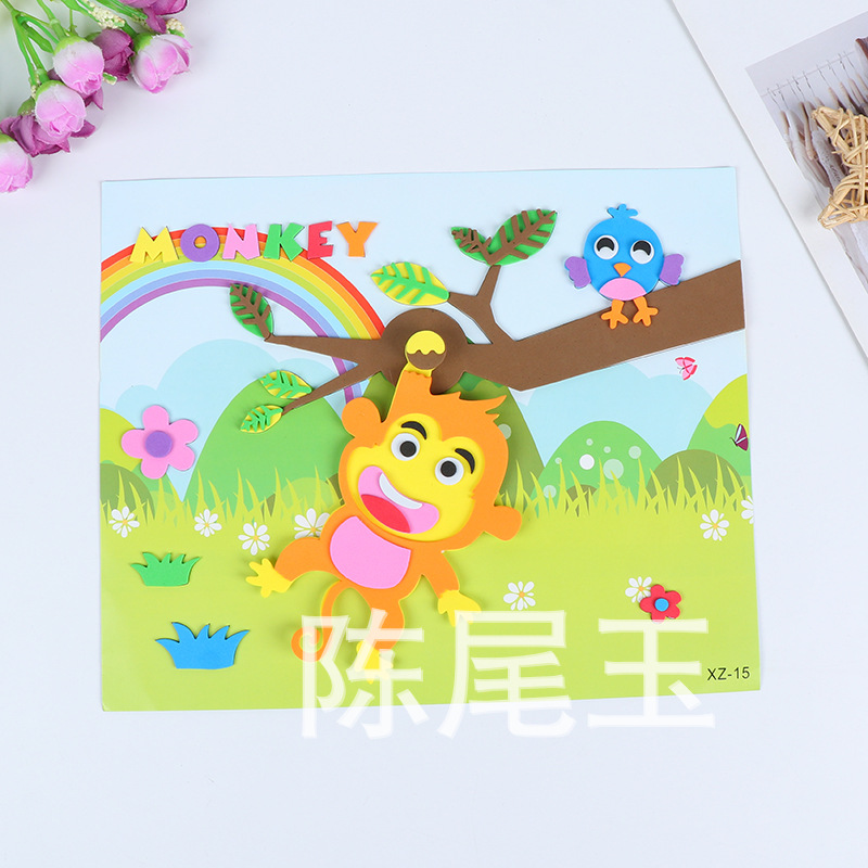 批发 3D立体贴纸泡泡贴 幼儿童EVA大号手工贴画制作DIY益智玩具 — تصویر 2