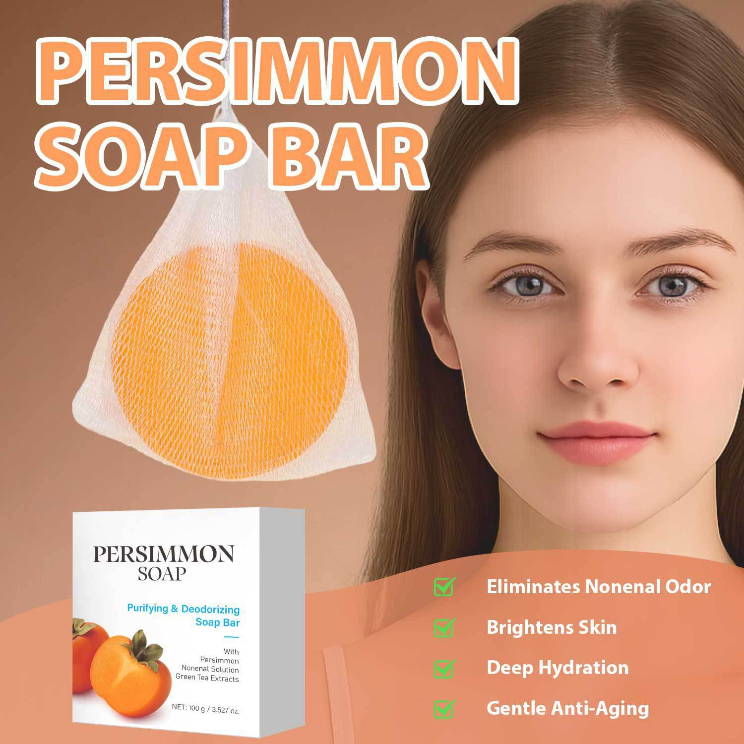 تصویر محصول: 跨境柿子净化除臭香皂 100g Persimmon Soap Bar广州其他