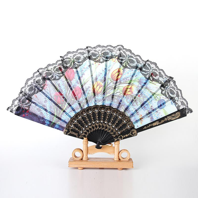 西班牙欧式蕾丝花边扇子 舞蹈扇子广告塑料扇赠品 — تصویر 3