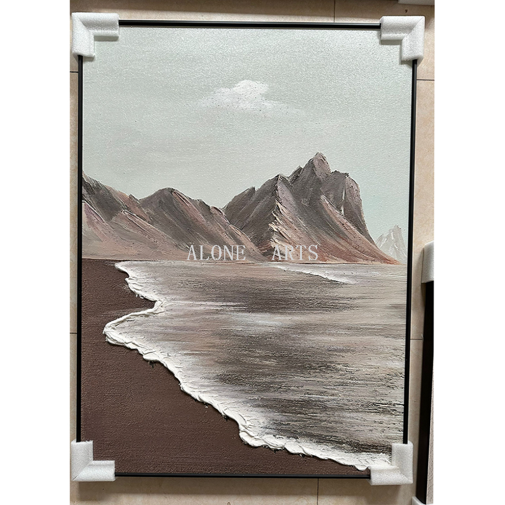 تصویر محصول: 手绘油画玄关挂画侘寂风客厅装饰画样板房现代简约过道走廊油画