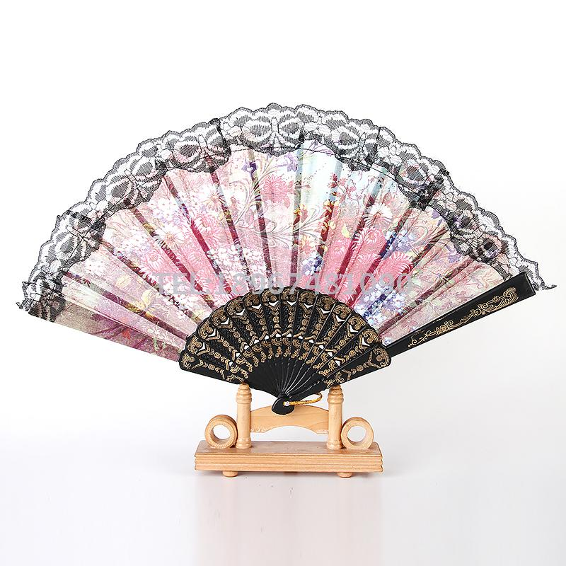 西班牙欧式蕾丝花边扇子 舞蹈扇子广告塑料扇赠品 — تصویر 2