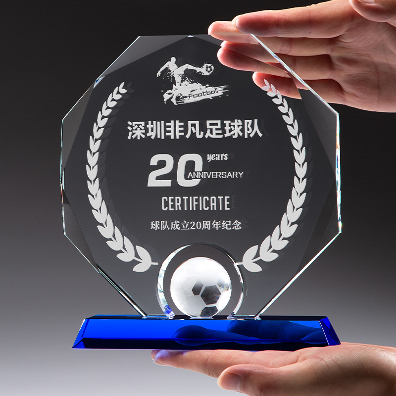 创意水晶奖杯定制定做足球篮球高尔夫球比赛颁奖年会订制奖牌制作 — تصویر 3